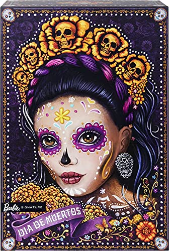 Barbie 2021 Dia De Muertos Doll (11.5-in) Wearing Traditional Embroidered Dress, Flower Crown & Calavera Face Paint, Gift for Collectors