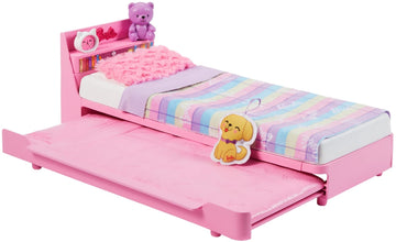 Barbie Furniture, Preschool Toys, Bedtime Playset and Accessories, My First Barbie Trundle Bed, Plush Puppy Piece