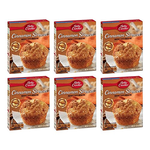 Betty Crocker Muffin & Quick Bread Mix Cinnamon Streusel 13.9 oz Box (6 PACK)