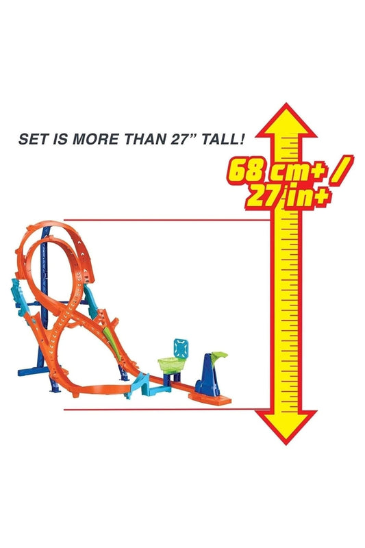 Hot Wheels Toy Car Track Set with Figure-8 Jump & 1:64 Scale Car, 2-Ft Tall Track, Connects to Other Sets