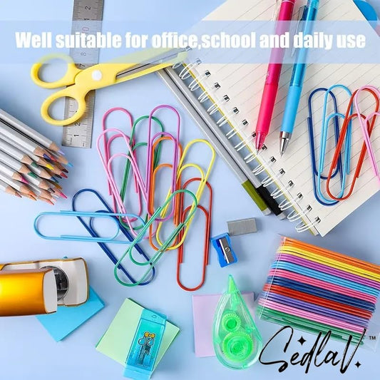 SEDLAV Mega Large Multi Colored Jumbo Coated Paper Clips - 100mm Extra Large Paper Clips for Office & School Document Organizing