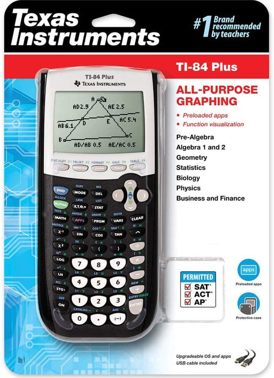 Texas Instruments TI-84 Plus CE Graphing Calculator, Black (Pack 2)