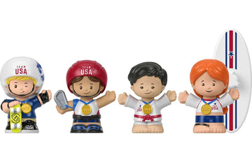 Little People Collector Team USA New Sports Set, 4 Athlete Figures in Gift Package for Fans Ages 1 to 101 Years