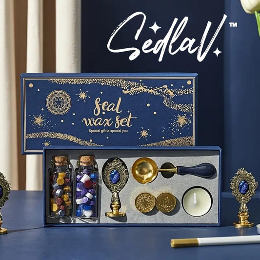 SEDLAV Wax Seal Stamp Kit Envelope Sealing Wax with Box Creative Star Wax Seal Beads.
