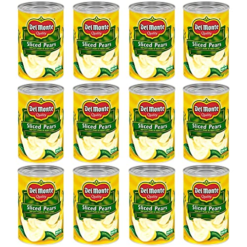DEL MONTE Sliced Bartlett Pears in Heavy Syrup, Canned Fruit, 15.25 Ounce (Pack of 12)