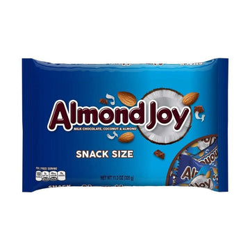 Almond Joy Chocolate Candy Bars, Snack Size - 11.3 oz (Pack of 12)