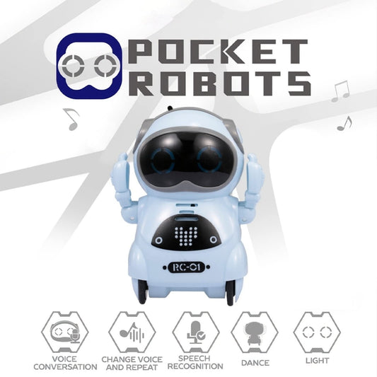 Kids Robot Toy Pocket RC Robot Toys for Kids Remote Control Robot Smart Robot for Kids Talking Interactive Dialogue Voice Record Singing Dancing Telling Story Mini Robots Kid Desktop Gift (Blue)