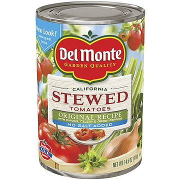 Del Monte No Salt Added Original Stewed Tomatoes 14.5oz Can (Pack of 6)