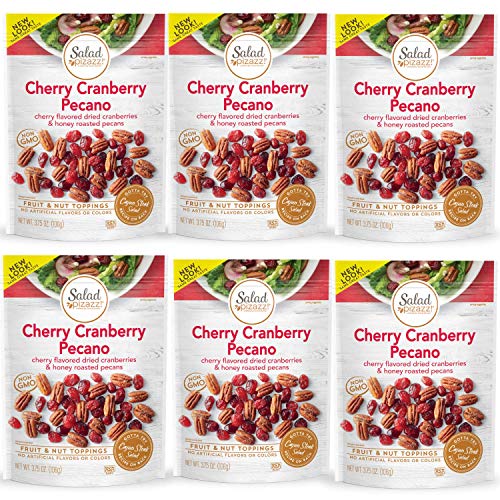 Salad Pizazz!® | Dried Cherry Flavored Cranberries & Honey Roasted Pecans | Salad Topper, 3.75 Ounce (Pack of 6)