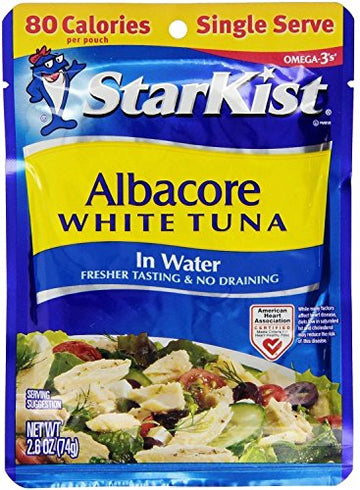 StarKist Albacore White Tuna in Water, 2.6-Ounce Pouch (Pack of 6)