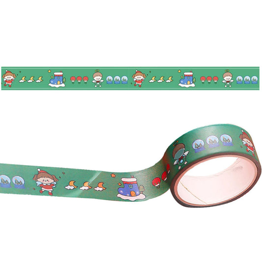 Christmas Paper Tape,Decorative Christmas Paper Tape - Holiday Paper Tape, Decorative Christmas Tree Tape for DIY Crafts Wrapping Party Xiaocao