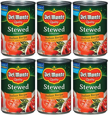 Del Monte Stewed Tomatoes Italian Recipe, 14.5 oz (411 g) (Pack of 6)