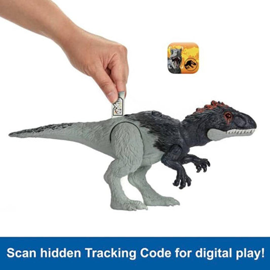 Mattel Jurassic World Dominion Dinosaur Figure Eocarcharia Wild Roar with Sound & Attack Action, Medium Size Posable, Toy with Connected Digital Play