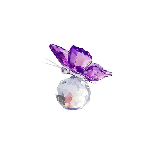 SEDLAV Gorgeous Crystal Butterfly Statue - Crystal Figurines Collectibles, 1 pc Blown Glass Decor Flying Butterfly with Ball Base Figurine - Crystal Decorations for Home, Office, and Wedding Table