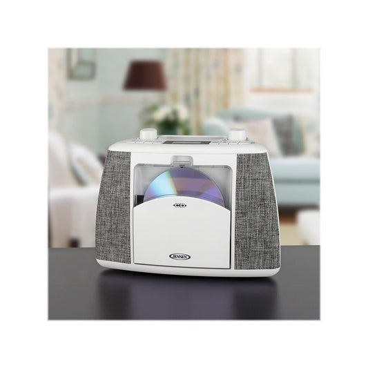 Jensen CD-565 Bluetooth CD/Radio Player, White/Gray (CD-565)