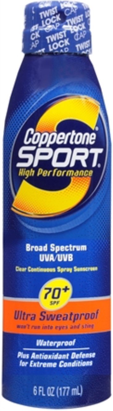 Coppertone Sport Continuous Spray SPF 70+ 6 oz (Pack of 10)