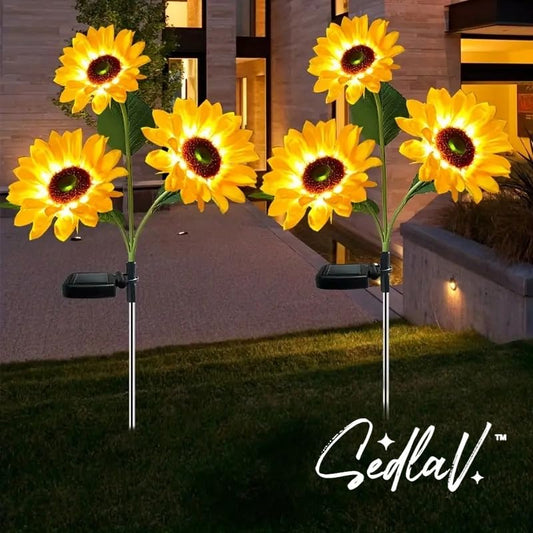 SEDLAV Bask in The Sun: Sunflower Solar Lights for Outdoor Garden Decorations, Courtyard, Pathways, and More – LED-Powered Radiance for Your Front Yard, Backyard, Porch, and Sidewalk