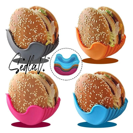 SEDLAV Reusable Silicone Hamburger Holder - Create Perfect Burgers Easily, Adjustable for Custom Patties, Dishwasher Safe - Kitchen Gadget for Homemade Burger Lovers