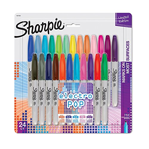 SHARPIE 31993PP Fine Electro Pop Marker, Fine Point, Assorted, 24/Pack (1927350)