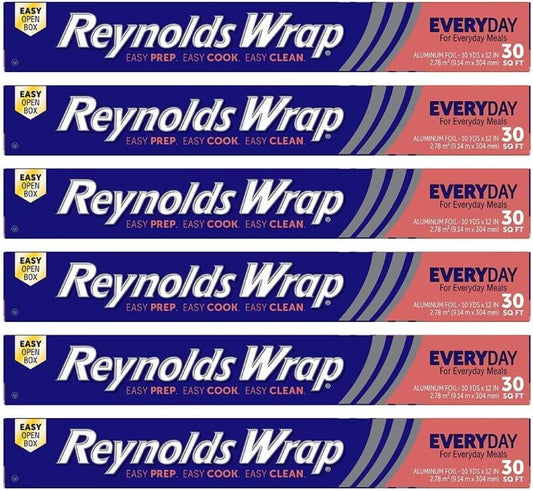Reynolds Wrap Aluminum Foil (30 Sq Ft, Pack of 6)