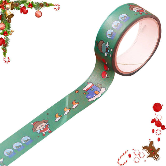 Christmas Paper Tape,Decorative Christmas Paper Tape - Holiday Paper Tape, Decorative Christmas Tree Tape for DIY Crafts Wrapping Party Xiaocao