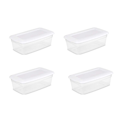 ONE Sterilite 6-Quart Storage Bin Shoe Box - Clear and White