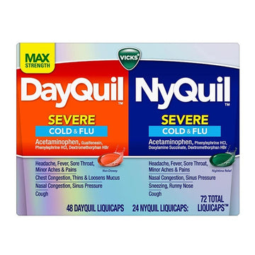 Vicks DayQuil and NyQuil Severe Cough, Cold, & Flu Relief LiquiCaps Convenience Pack (72 ct.)