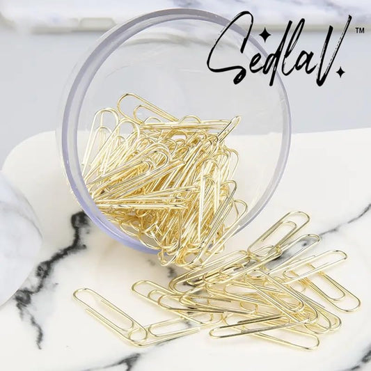 SEDLAV Paper Clip Desk Accessories Binder for Cards Office Binders Small Paper Clips Gold Desk Accessories Office Paper Clips Bills Paperclip Metal Paperclips Gold Paperclips