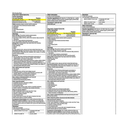 Vicks DayQuil and NyQuil Severe Cough, Cold, & Flu Relief LiquiCaps Convenience Pack (72 ct.)