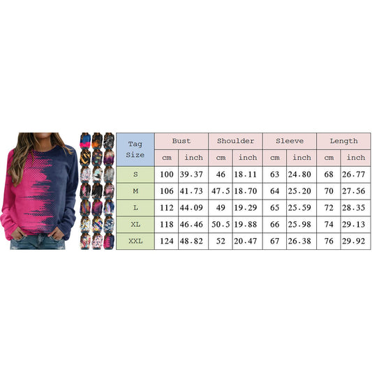 Oversized Sweatshirt for Women Women Casual Tie Dye Printing Sweatshirt Top Long Sleeved Sweatshirt Casual Pullover Top Pink