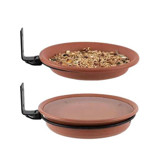 SEDLAV Tray Bird Feeder & Bird Bath Garden Set PP Resin w/Enhanced Durability - Weather Resistant & Easy-to-Clean - Dual Feeding & Drinking Trays for Birds, Foldable Design