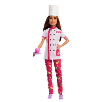 Barbie Doll & Accessories, Career Pastry Chef Doll with Hat, and Cake Slice