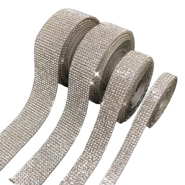 SEDLAV 35.43-Inch Self-Adhesive Crystal Rhinestone Sticker Diamond Ribbon DIY Sticker for Arts and Crafts Great for Car Phone and Camera Decoration