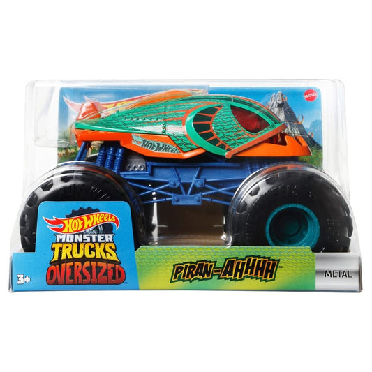 Hot Wheels Monster Trucks 1:24 Scale Vehicles, Collectible Die-Cast Metal Toy Trucks with Giant Wheels & Stylized Chassis, Gift for Kids Ages 3 Years Old & Up