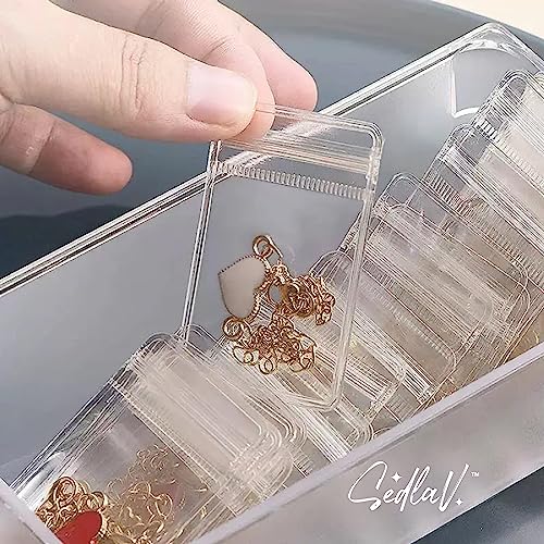 SEDLAV Self Seal Jewelry Bags Plastic Set(10Pcs) – Premium Quality PVC with Zipper Closure – Airtight Travel Jewelry Organizer for Earrings, Travel Jewelry Case, Small Bags