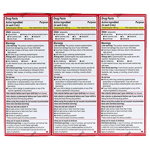 Children's Tylenol Oral Suspension, Cherry, 4 Ounce (Pack of 3)