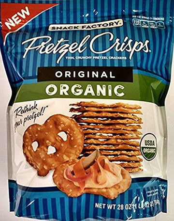 Snack Factory Pretzel Crisps, Original ORGANIC OU Kosher Parve 84 oz - 3 Bags of 28 oz NON GMO