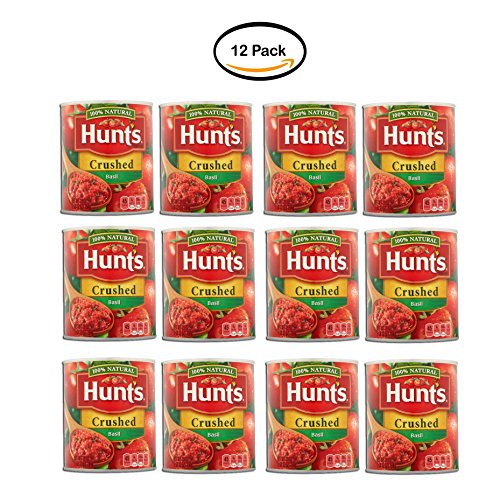 PACK OF 12 - Hunt's Crushed Basil Tomatoes 28 Oz Can