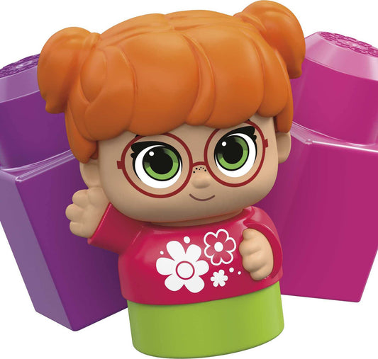 MEGA BLOKS Fisher-Price Toddler Building Blocks, Catie Convertible with 6 Pieces and Storage, 1 Figure, Pink, Toy Car Gift Ideas for Kids