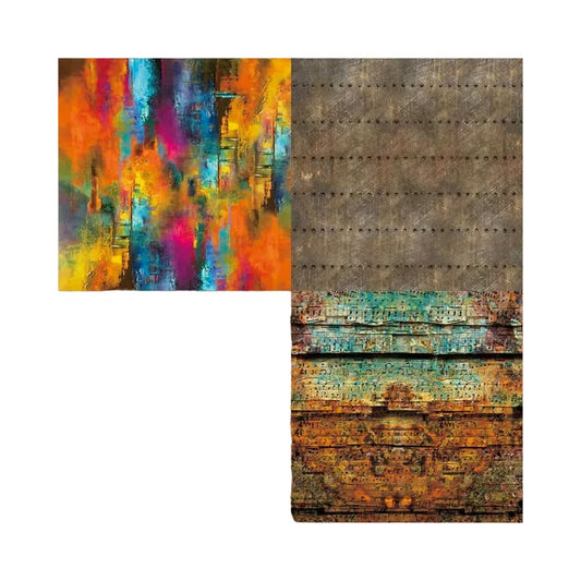 SEDLAV Vintage Mottled Colors Painting Patterns Decorative - Transform Your Space with Retro Summit Artistry and Nostalgic Landscape Impressions for Timeless Wall Decor