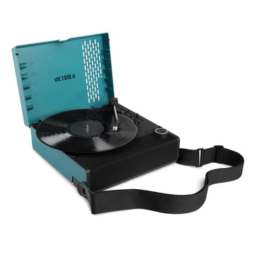 Victrola Revolution GO 3-Speed Bluetooth Portable Rechargeable Record Player with Built-in Speakers | Blue VSC-750SB-BLU