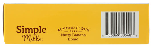 Simple Mills Nutty Banana Bread Soft Baked Almond Flour Bars, 5.99 OZ