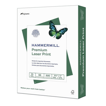 Hammermill Printer Paper, Premium Laser Print 28 lb, 8.5 x 11-1 Ream (500 Sheets) - 98 Bright, Made in the USA