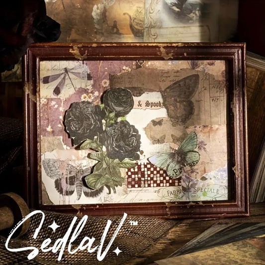 SEDLAV Vintage Elegance: Scrapbooking Supplies with Vintage Scrapbook Paper, Cottagecore Scrapbook, Junk Journal Essentials, Craft Paper, Decoupage Paper, Embellishments, and Antique Crafting Material