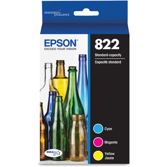 EPSON 822 DURABrite Ultra Ink Standard Capacity Black & Color Cartridge Combo Pack (T822520-S) Works with WorkForce Pro WF-3820, WF-3823, WF-4820, WF-4830, WF-4833, WF-4834