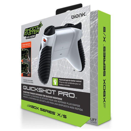 Bionik Quickshot Pro For Xbox Series X/S: Custom Grip and Dual Trigger locks for Faster Shots and Improved Gameplay