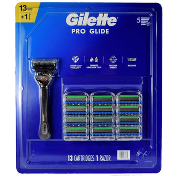 Gilette Pro Glide Men's Razor Handle (1-Count) + Pro Glide Razor Blade Refill Cartridges (13-Count)