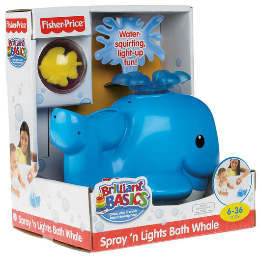 Fisher-Price Brilliant Basics Spray 'N Lights Bath Whale