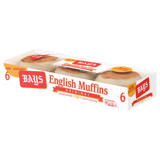 Bays Original English Muffins, 12 Ounce (Pack of 6)