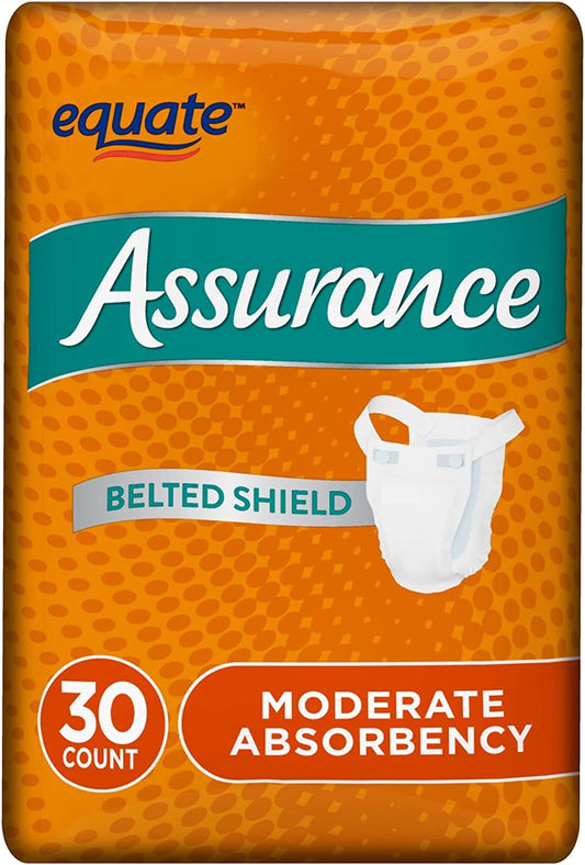 Incontinence Belted Shield Unisex, Moderate, One Size, 30 Ct (Pack of 6 | Total of 180 Ct)